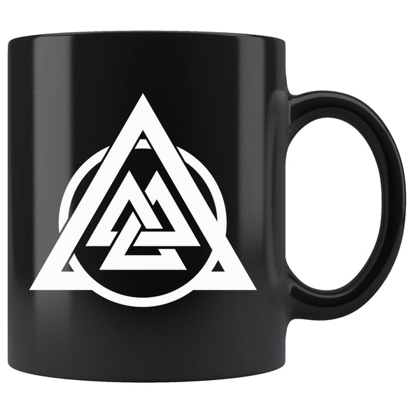 Norse Valknut Black Coffee Mug 11ozDrinkwareWhite