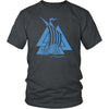 Norse Valknut Blue Viking Ship Cotton T-ShirtT-shirtDistrict Unisex ShirtCharcoalS