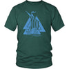 Norse Valknut Blue Viking Ship Cotton T-ShirtT-shirtDistrict Unisex ShirtDark GreenS