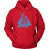 Norse Valknut Blue Viking Ship HoodieT-shirtUnisex HoodieRedS