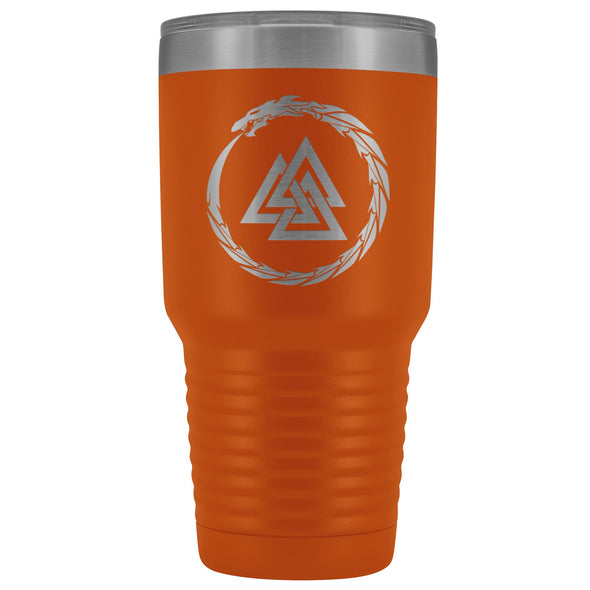 Norse Valknut Dragon Etched Tumbler 30ozTumblersOrange