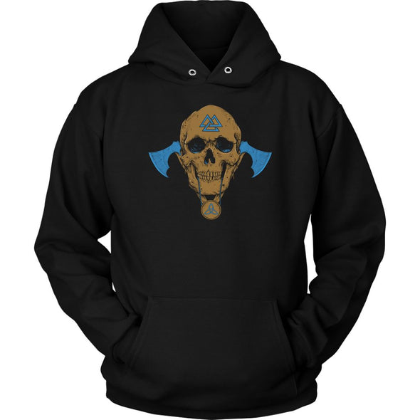 Norse Valknut Pagan Skull HoodieT-shirtUnisex HoodieBlackS