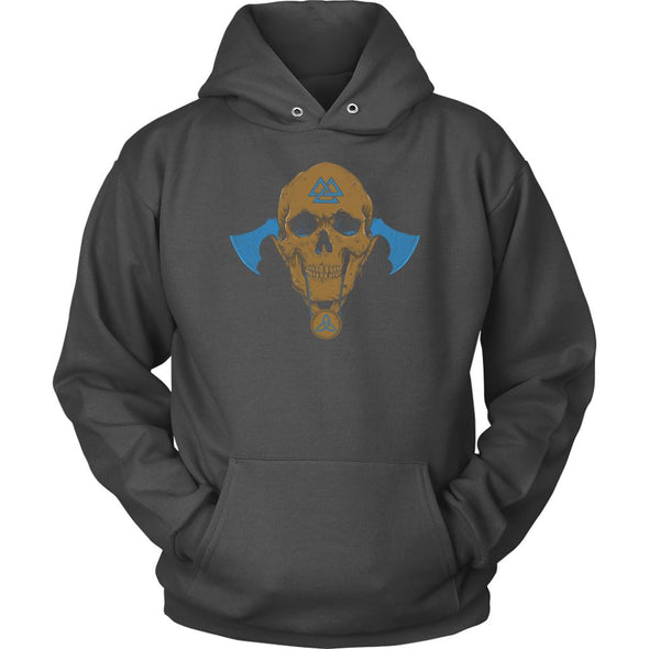 Norse Valknut Pagan Skull HoodieT-shirtUnisex HoodieCharcoalS