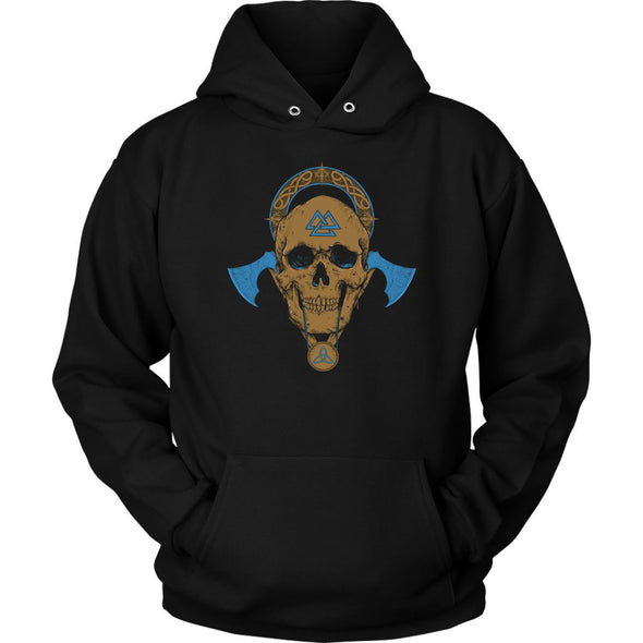 Norse Valknut Skull HoodieT-shirtUnisex HoodieBlackS