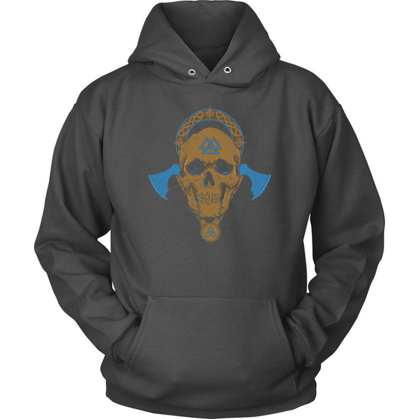 Norse Valknut Skull HoodieT-shirtUnisex HoodieCharcoalS