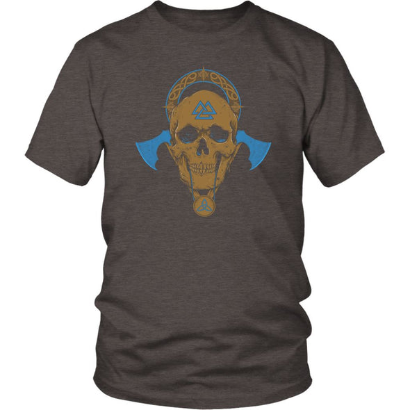 Norse Valknut Skull T-ShirtT-shirtDistrict Unisex ShirtHeather BrownS