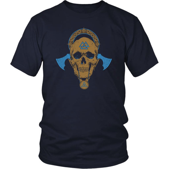 Norse Valknut Skull T-ShirtT-shirtDistrict Unisex ShirtNavyS