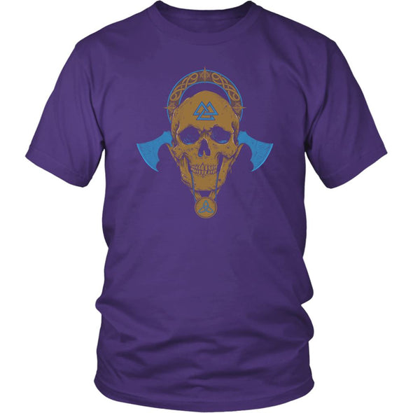 Norse Valknut Skull T-ShirtT-shirtDistrict Unisex ShirtPurpleS