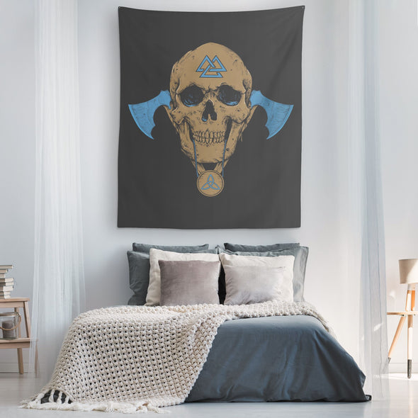 Norse Valknut Skull Wall TapestryTapestries