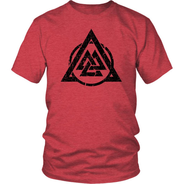 Norse Valknut T-ShirtT-shirtDistrict Unisex ShirtHeather RedS