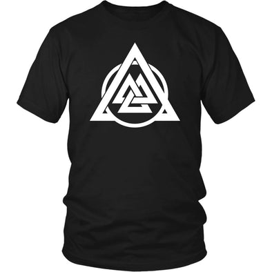 Norse Valknut Triangle Circle Cotton T-ShirtT-shirtDistrict Unisex ShirtBlackS
