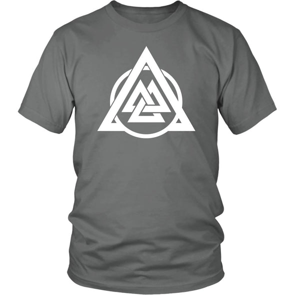 Norse Valknut Triangle Circle Cotton T-ShirtT-shirtDistrict Unisex ShirtGreyS