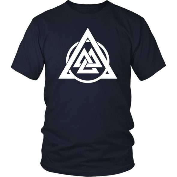 Norse Valknut Triangle Circle Cotton T-ShirtT-shirtDistrict Unisex ShirtNavyS