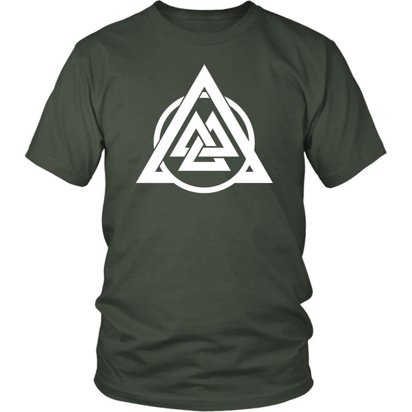 Norse Valknut Triangle Circle Cotton T-ShirtT-shirtDistrict Unisex ShirtOliveS