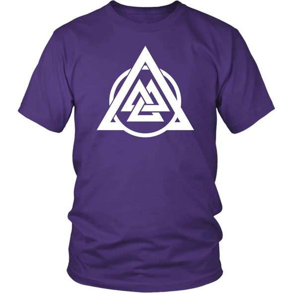 Norse Valknut Triangle Circle Cotton T-ShirtT-shirtDistrict Unisex ShirtPurpleS
