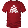 Norse Valknut Triangle Circle Cotton T-ShirtT-shirtDistrict Unisex ShirtRedS