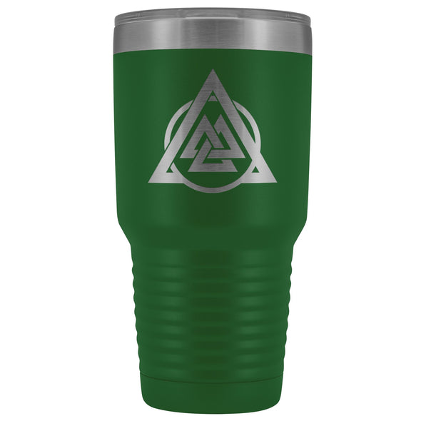 Norse Valknut Triangle Circle Etched Tumbler 30ozTumblersGreen