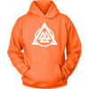 Norse Valknut Triangle Circle HoodieT-shirtUnisex HoodieNeon OrangeS