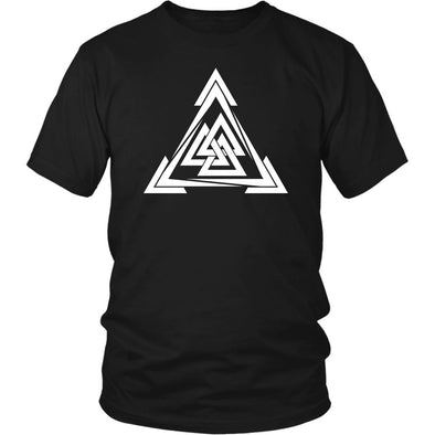 Norse Valknut Triangle Cotton T-ShirtT-shirtDistrict Unisex ShirtBlackS