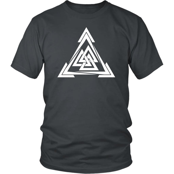 Norse Valknut Triangle Cotton T-ShirtT-shirtDistrict Unisex ShirtCharcoalS