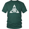 Norse Valknut Triangle Cotton T-ShirtT-shirtDistrict Unisex ShirtDark GreenS