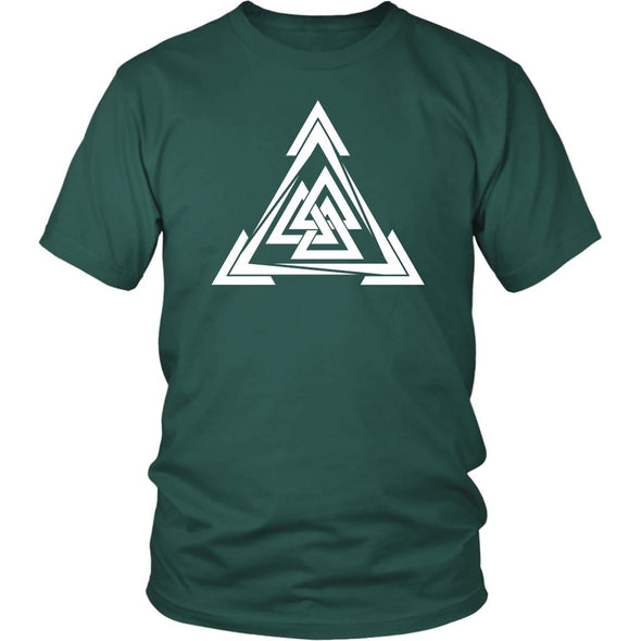 Norse Valknut Triangle Cotton T-ShirtT-shirtDistrict Unisex ShirtDark GreenS