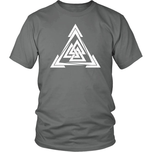 Norse Valknut Triangle Cotton T-ShirtT-shirtDistrict Unisex ShirtGreyS