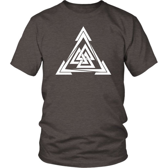 Norse Valknut Triangle Cotton T-ShirtT-shirtDistrict Unisex ShirtHeather BrownS