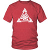 Norse Valknut Triangle Cotton T-ShirtT-shirtDistrict Unisex ShirtHeather RedS