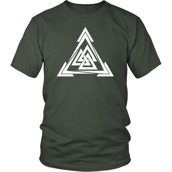 Norse Valknut Triangle Cotton T-ShirtT-shirtDistrict Unisex ShirtOliveS