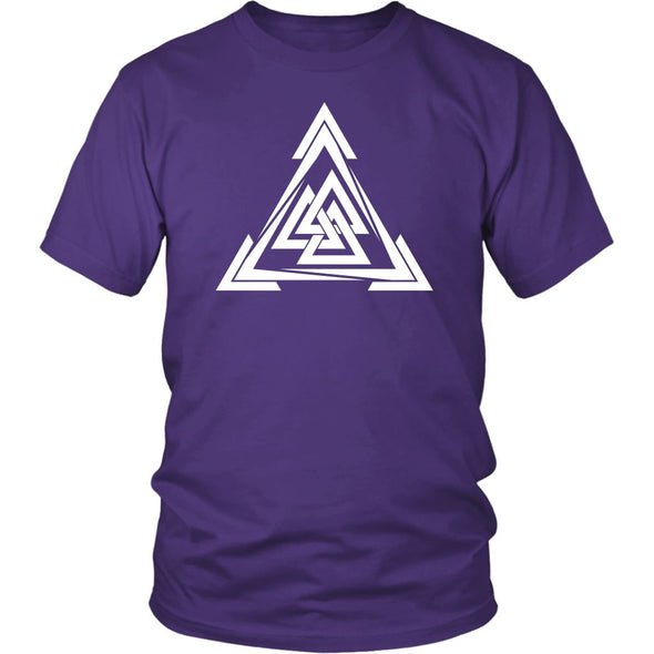 Norse Valknut Triangle Cotton T-ShirtT-shirtDistrict Unisex ShirtPurpleS