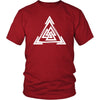 Norse Valknut Triangle Cotton T-ShirtT-shirtDistrict Unisex ShirtRedS