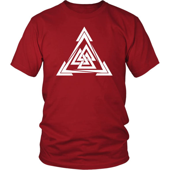 Norse Valknut Triangle Cotton T-ShirtT-shirtDistrict Unisex ShirtRedS