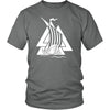 Norse Valknut Viking Ship Cotton T-ShirtT-shirtDistrict Unisex ShirtGreyS