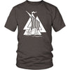 Norse Valknut Viking Ship Cotton T-ShirtT-shirtDistrict Unisex ShirtHeather BrownS