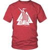 Norse Valknut Viking Ship Cotton T-ShirtT-shirtDistrict Unisex ShirtHeather RedS