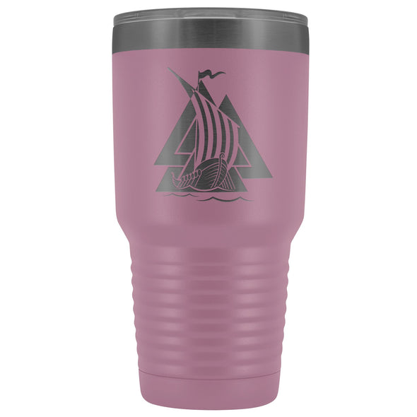 Norse Valknut Viking Ship Etched Tumbler 30ozTumblersLight Purple