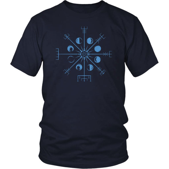 Norse Vegvisir Blue Moons Cotton T-ShirtT-shirtDistrict Unisex ShirtNavyS