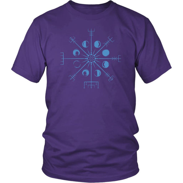 Norse Vegvisir Blue Moons Cotton T-ShirtT-shirtDistrict Unisex ShirtPurpleS