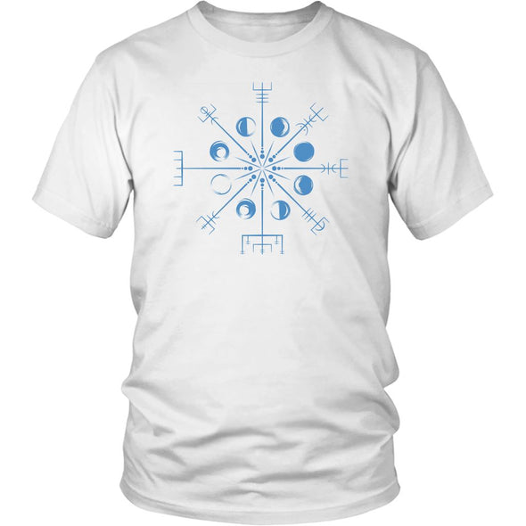 Norse Vegvisir Blue Moons Cotton T-ShirtT-shirtDistrict Unisex ShirtWhiteS