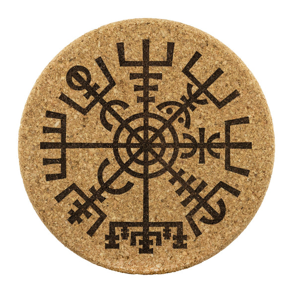 Norse Vegvisir Compass Round Cork Coaster 4piece SetCoastersRound Cork Coaster - 4pc