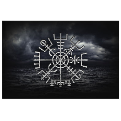 Norse Vegvisir Dark Sea Gallery CanvasCanvas Wall Art 38 x 12