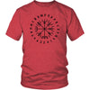 Norse Vegvisir Elder Futhark Black Runes Cotton T-ShirtT-shirtDistrict Unisex ShirtHeather RedS