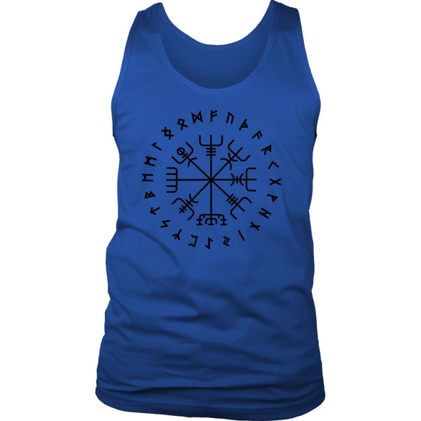 Norse Vegvisir Elder Futhark Black Runes Mens Tank TopT-shirtDistrict Mens TankRoyal BlueS