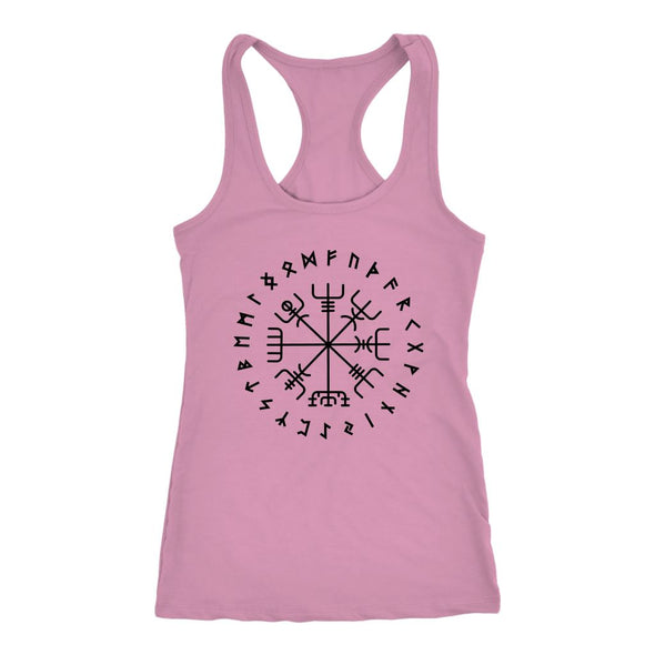 Norse Vegvisir Elder Futhark Black Runes Racerback TankT-shirtNext Level Racerback TankLilacXS