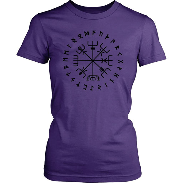 Norse Vegvisir Elder Futhark Black Runes Womens T-ShirtT-shirtDistrict Womens ShirtPurpleXS