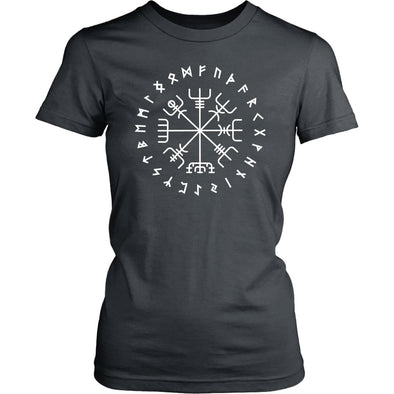 Norse Vegvisir Elder Futhark Runes Womens T-ShirtT-shirtDistrict Womens ShirtCharcoalXS