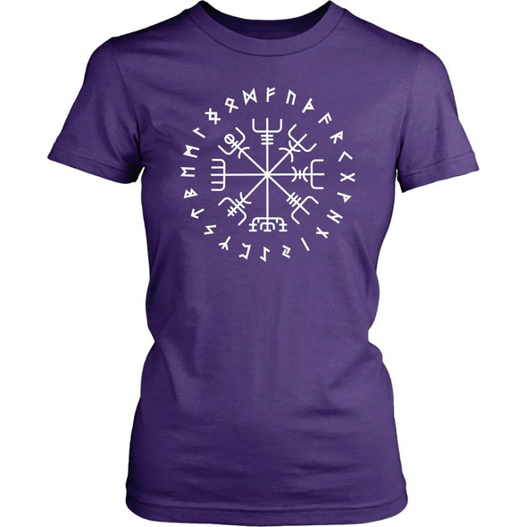 Norse Vegvisir Elder Futhark Runes Womens T-ShirtT-shirtDistrict Womens ShirtPurpleXS