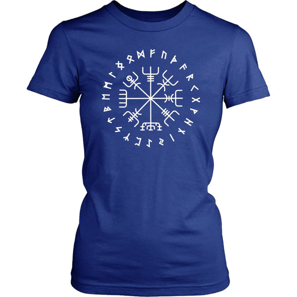 Norse Vegvisir Elder Futhark Runes Womens T-ShirtT-shirtDistrict Womens ShirtRoyal BlueXS