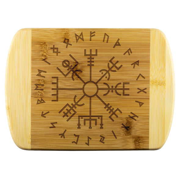 Norse Vegvisir Elder Futhark Runes Wood Cutting BoardWood Cutting BoardsSmall - 8"x5.75"